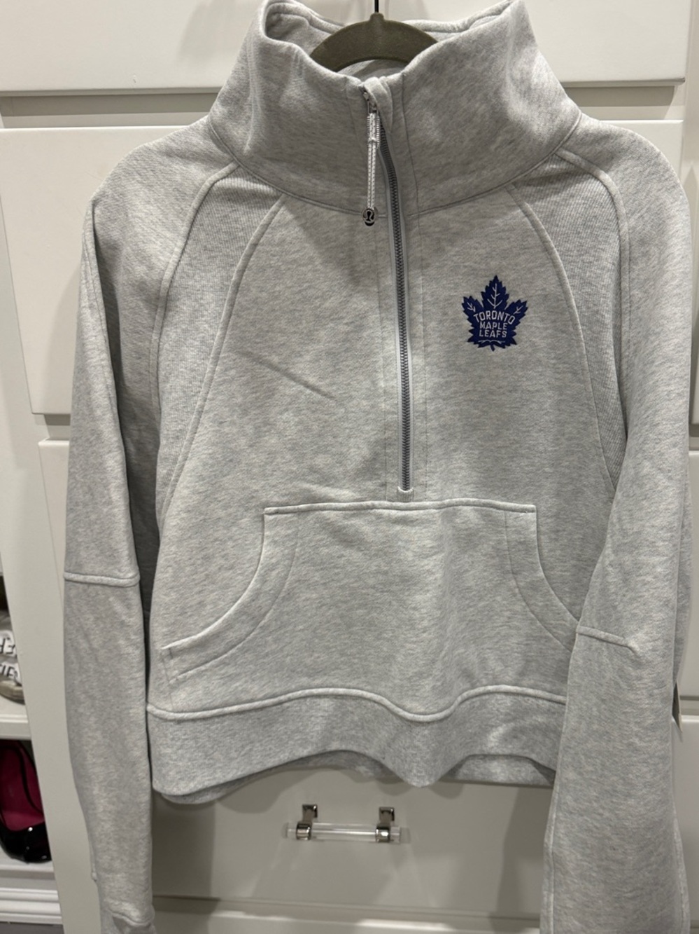 Women's Toronto Maple Leafs lululemon Heather Gray Scuba Oversized Half Zip Top